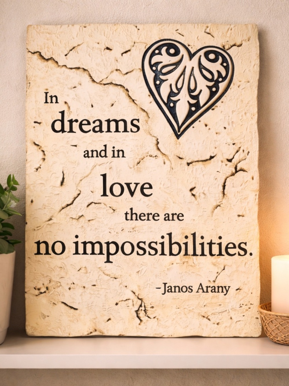 Inspirational Quote Wall Art | “In Dreams & Love” Decor | Romantic Gift - Picture 5 of 6
